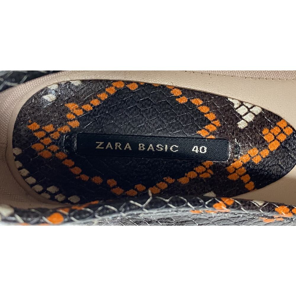 Zara Basic Collection Black/Orange Snake Print Ba… - image 3